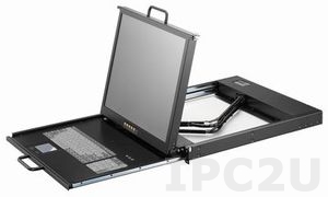 AMK701-19UBH 1U консоль для 19&quot; стойки 19&quot; TFT LCD монитор, клавиатура, 1.8м. кабель, 1 порт HDMI KVM, Touchpad, двойные направляющие, стальной корпус, сенсорный экран