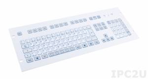 TKS-105c-FP-4HE-USB Промышленная IP65 клавиатура для монтажа в 19&quot;, 4U, 105 клавиш, USB