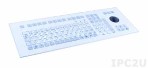 TKS-105c-TB38-MODUL-EP-PS/2 Встраиваемая промышленная IP65 клавиатура с защитой краев, 105 клавиш, трекбол 38 мм, PS/2