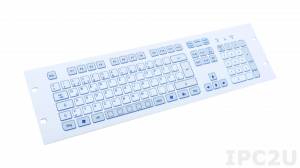 TKS-105c-FP-3HE-PS/2 Промышленная IP65 клавиатура для монтажа в 19&quot;, 3U, 105 клавиш, PS/2