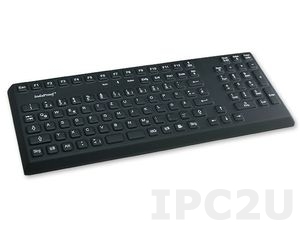 TKG-105-IP68-BLACK-USB Промышленная силиконовая IP68 клавиатура, 105 клавиш, USB, цвет черный